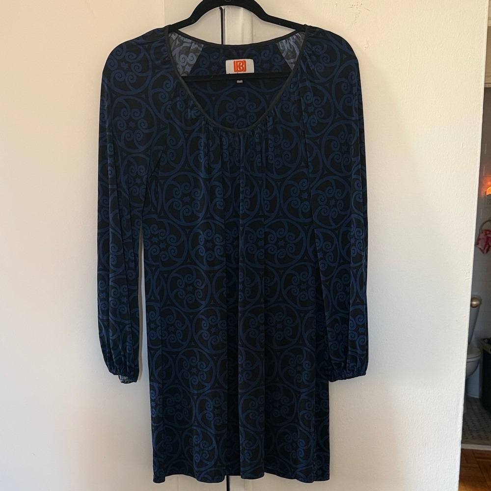 Laundry by Design Navy & Black Long Sleeve Swirl Tunic